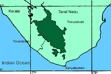 Map: Agastyakoodam and its environs